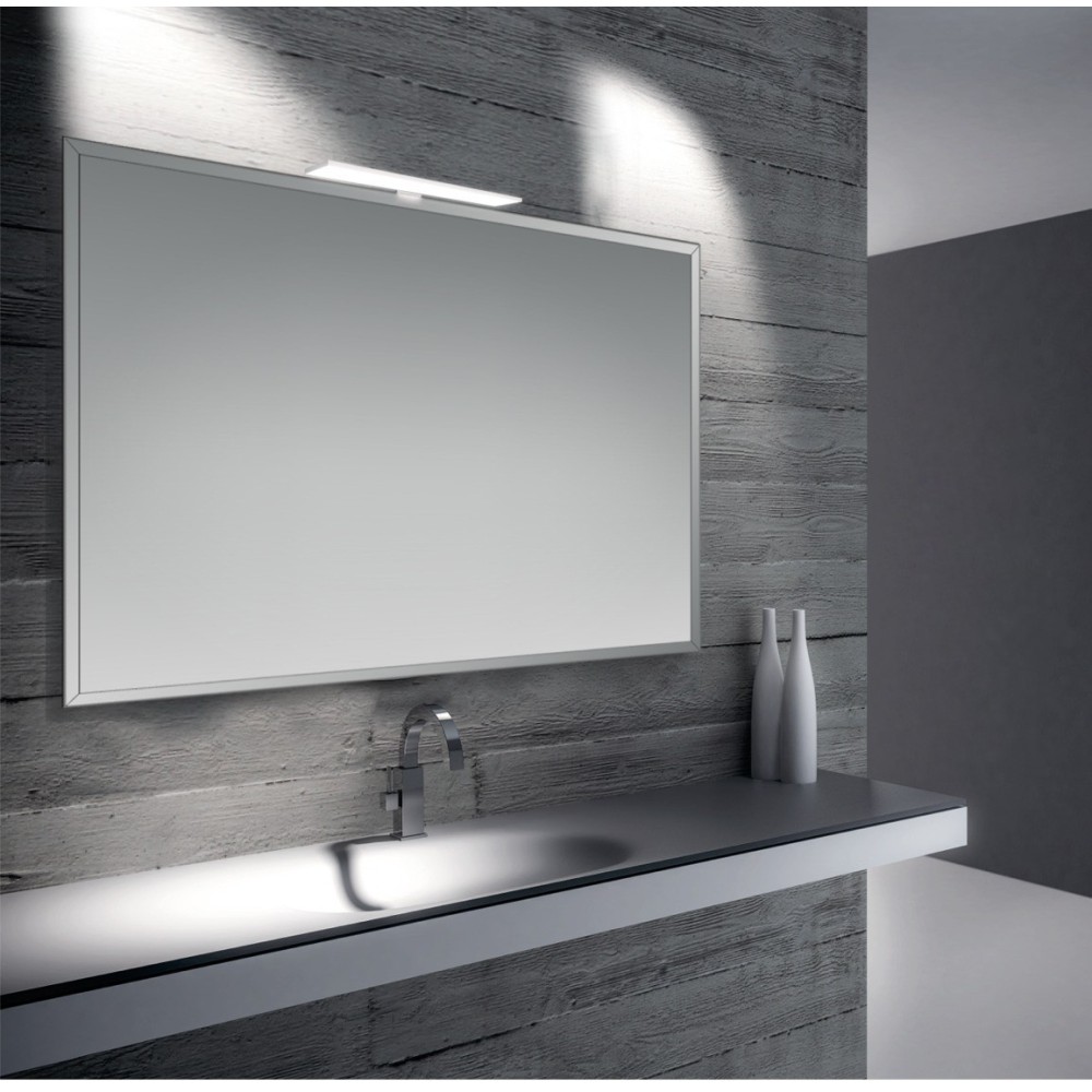 Specchio bagno con luci LED 100x70 cm reversibile completo di cornice  luminosa