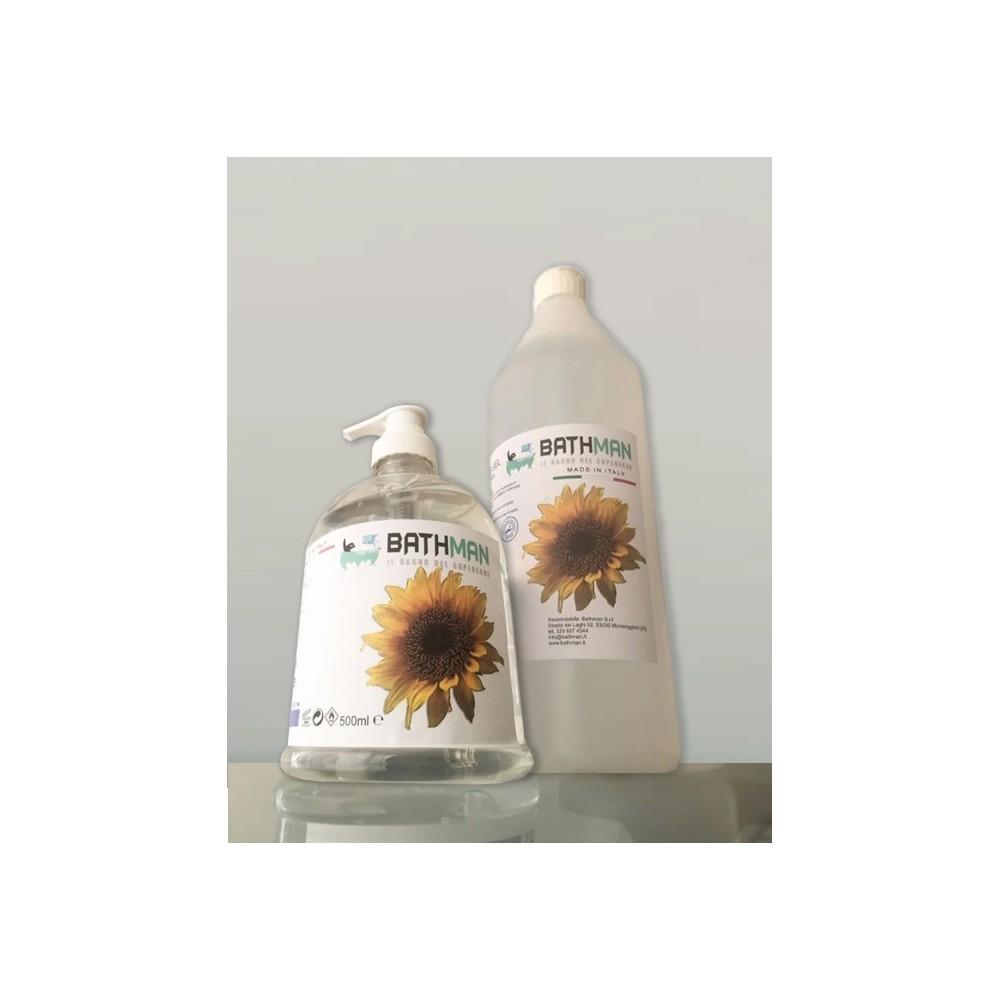 Set gel disinfettante mani 500ml + ricarica 1000ml Made in Italy