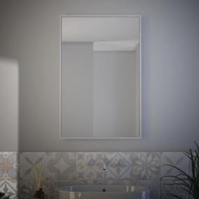 Molten - Miroir de salle de bain rétroéclairé par LED, rectangulaire, réversible Made in Italy